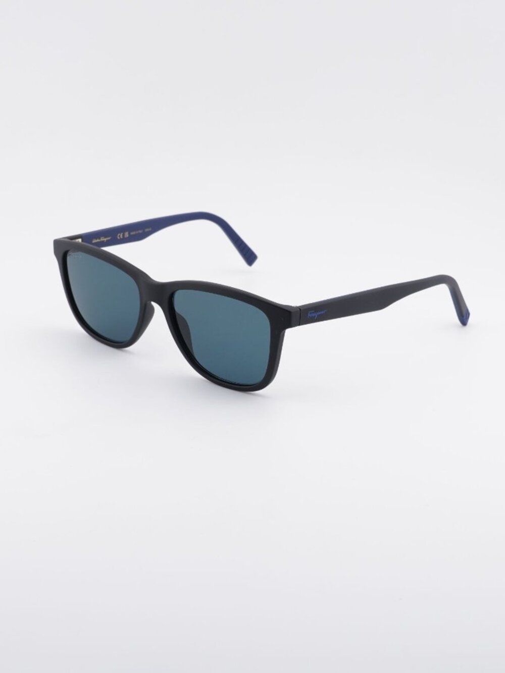 Salvatore Ferragamo SF998S 002 Sunglasses Black Square Frame, Blue Lenses